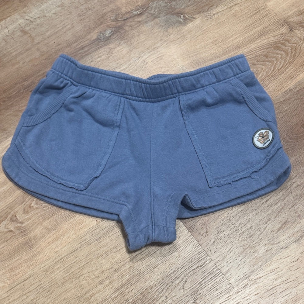 Hurley Women’s Casual Blue Shorts with Logo Patch Size Small